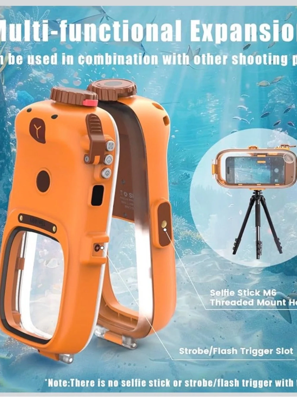 Waterproof Protective Camera Housing Case - Orange NWT